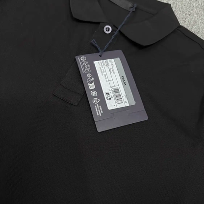 Prada Black Long Sleeve Cotton Men's Polo