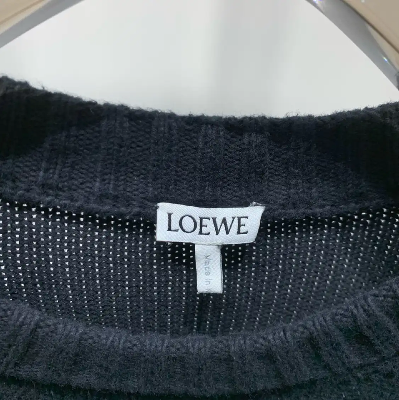 Loewe Black Cotton Knit Sweater for Men 0089