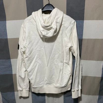 Stone Island Men's White Cotton Hoodie 0089