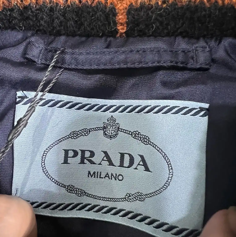 Prada Blue Men's Jacket with Knit Details
