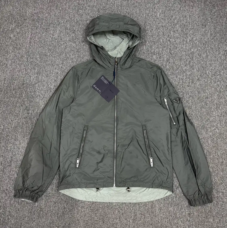 Prada Men's Gray Nylon Light Jacket