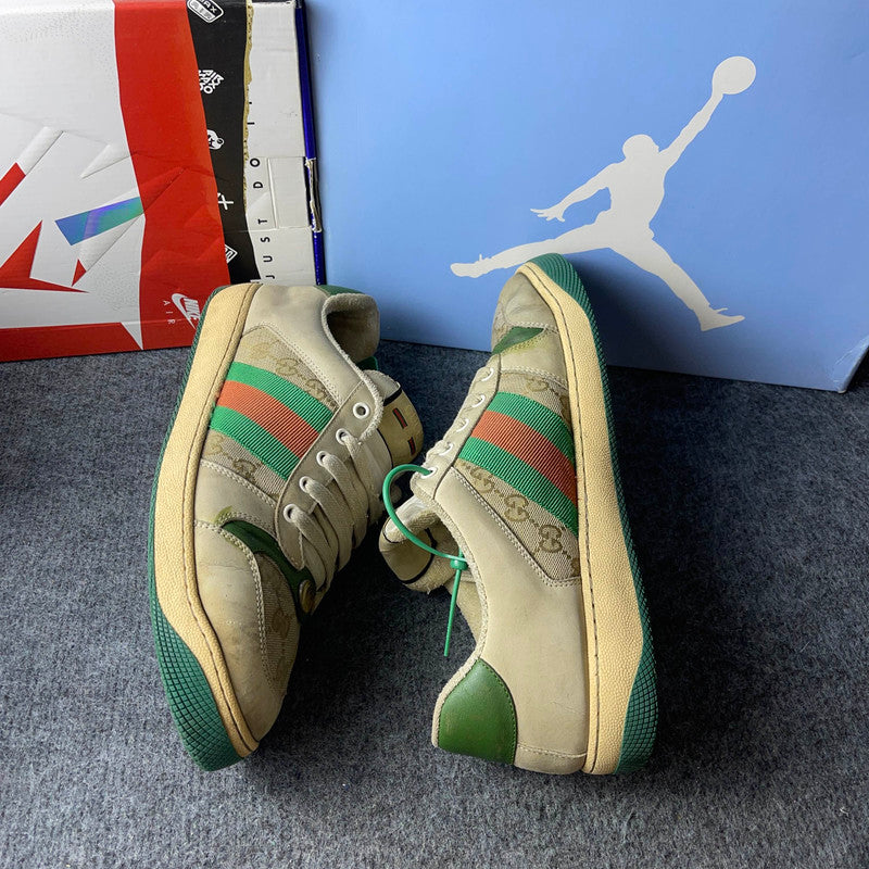 Gucci Screener Green Leather Sneakers 0079