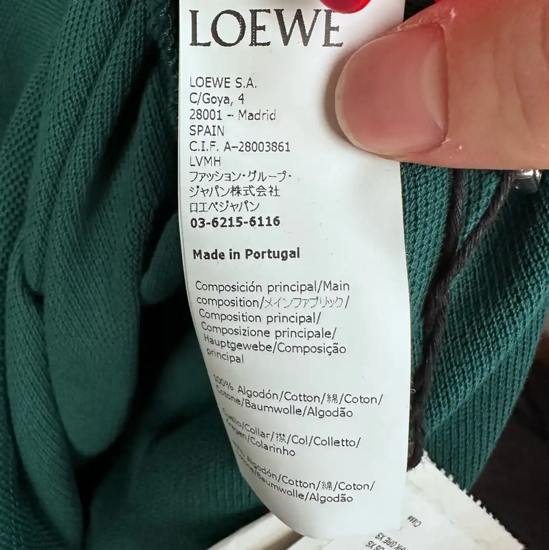 Loewe Men's Deep Green Cotton Polo Shirt 0089