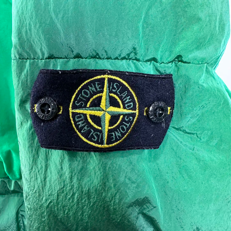 Stone Island Green Cotton Blend Puffer Jacket 0089