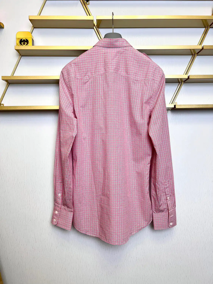 Prada Pink Long Sleeve Cotton Shirt for Men