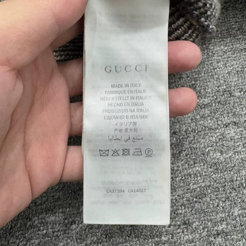 Gucci Diamond Pattern Wool Knit Cardigan-zp