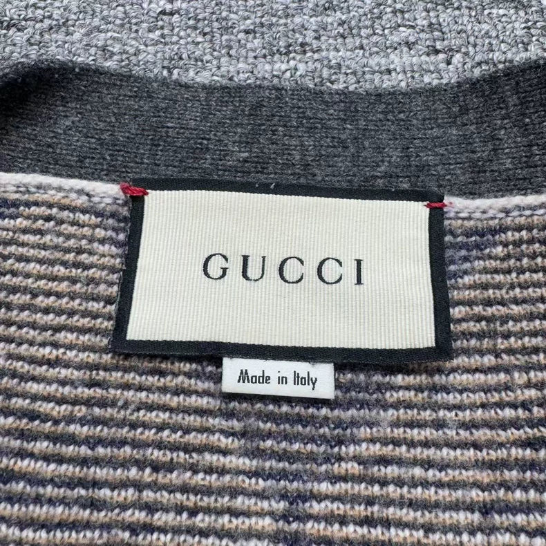 Gucci Diamond Pattern Wool Knit Cardigan-zp