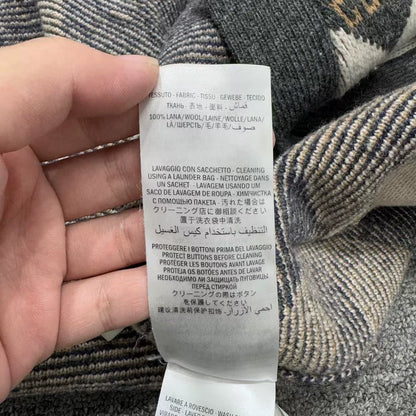 Gucci Diamond Pattern Wool Knit Cardigan-zp