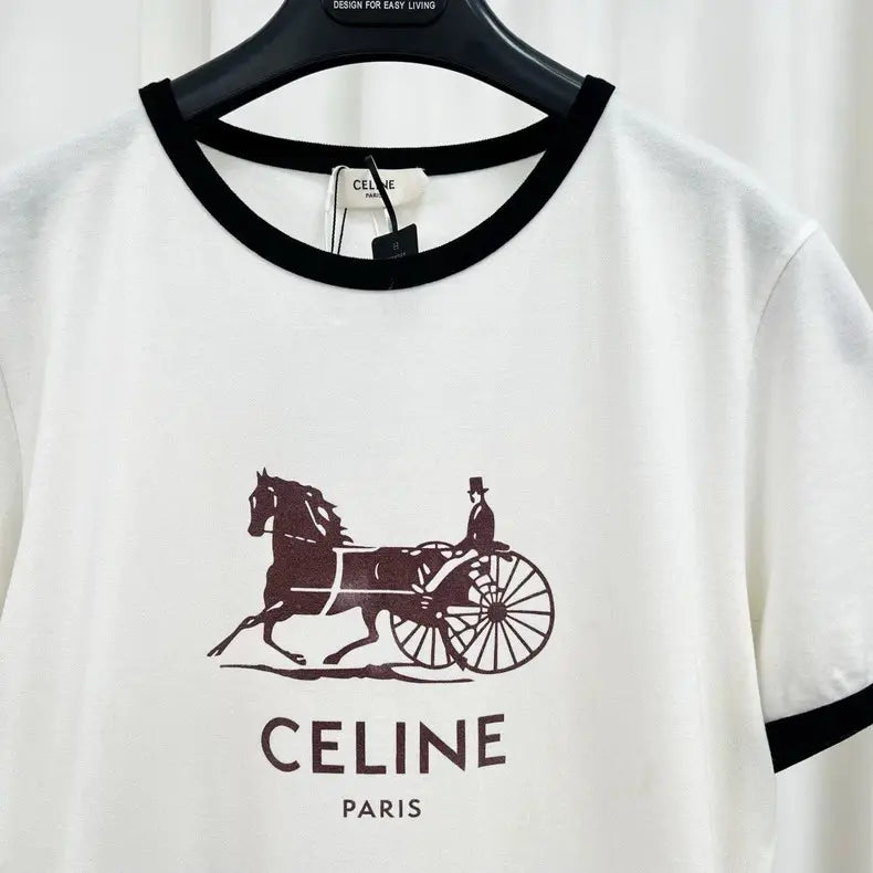 Celine Short Sleeve Print T-Shirt