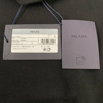 Prada Black Cotton Knit Long Sleeve Shirt