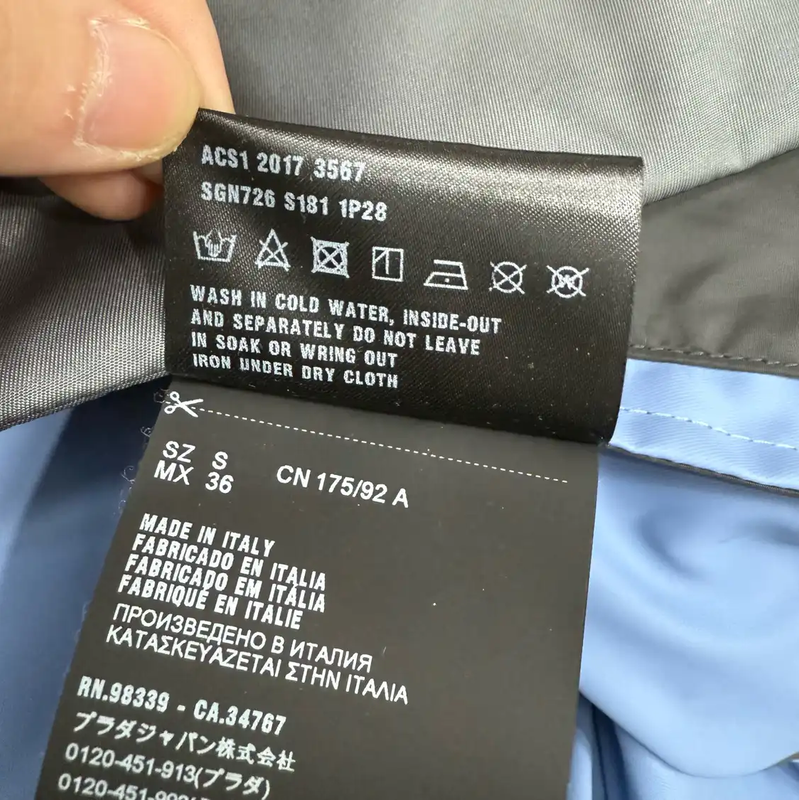 Prada Men's Gray Polyester Hooded Jacket