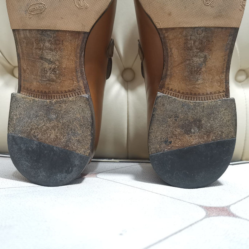 Gucci Brown Leather Loafers for Men 0079