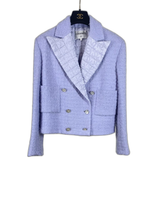 Elegant Purple Double-Breasted Jacket by Chanel