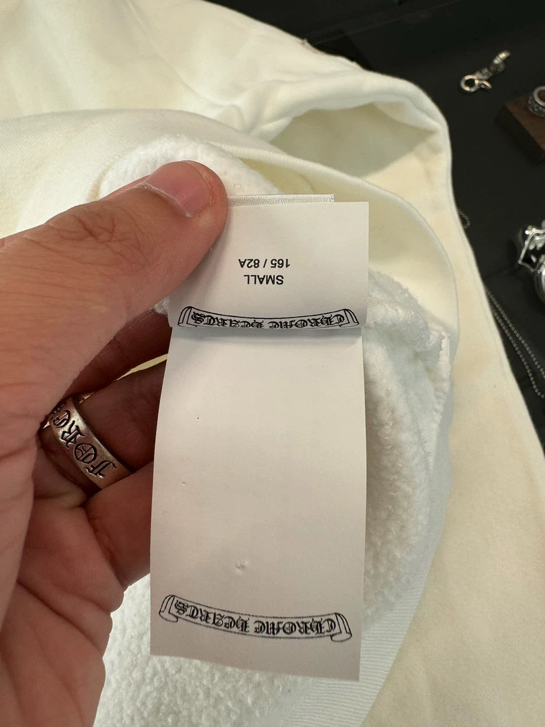 Chrome Hearts White Cross Leather Patches Sweatshirt-yf