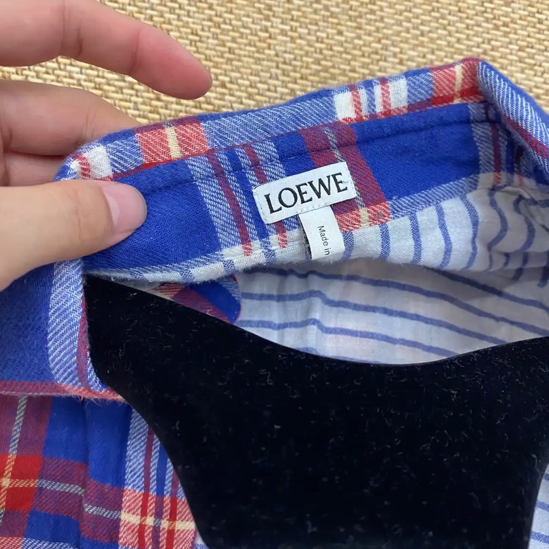 Loewe Color Block Cotton Shirt for Men 0089