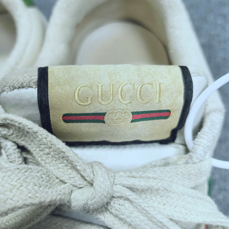 Gucci Screener Dirty Sneakers in Green and Beige 0079