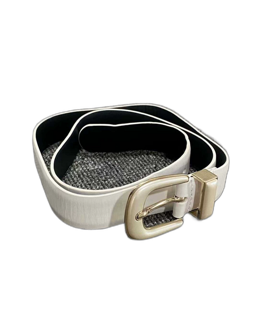 Chanel Pearl White Leather Belt