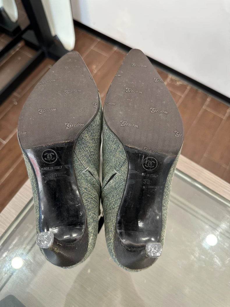 Chanel Denim Short Boots for Women
