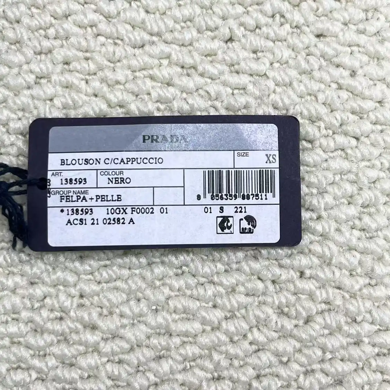 Prada Black Leather Hoodie Jacket