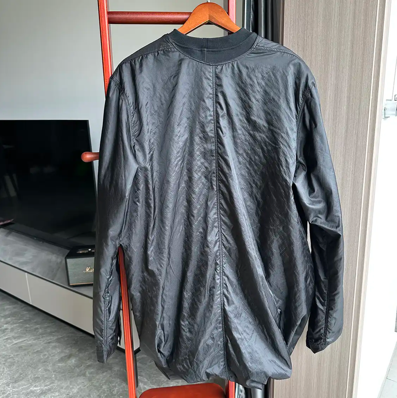 Rick Owens Black Cotton Spring Coat 0089