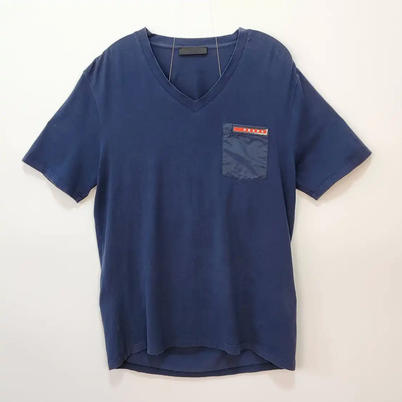 Prada Navy Cotton Men's T-Shirt