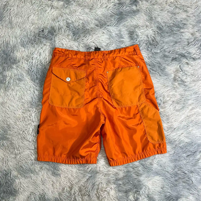 Stone Island Bright Orange Nylon Men's Shorts 0089