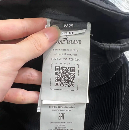 Stone Island Black Cotton Casual Pants 0089