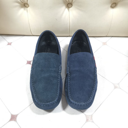 Gucci Blue Suede Loafers for Men 0079