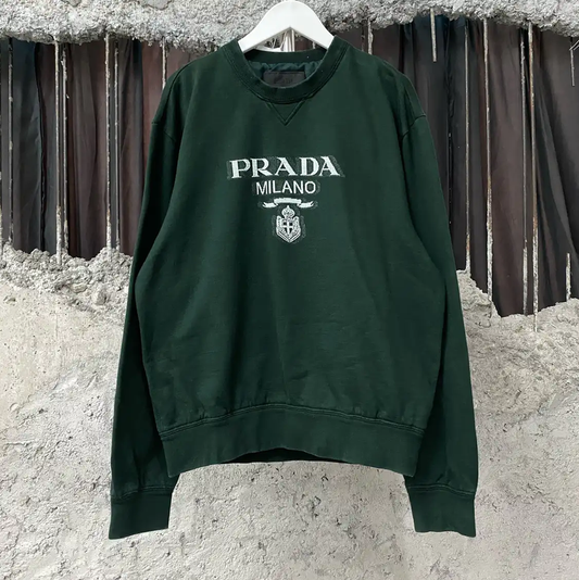 Prada Milano Long Sleeve Green Sweatshirt