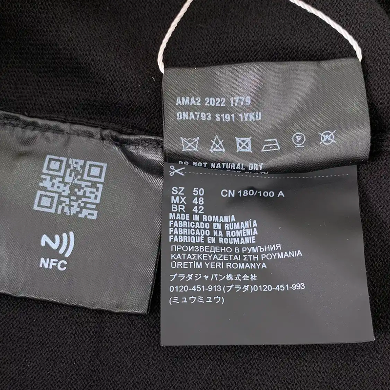 Prada Black Cotton Knit Long Sleeve Shirt