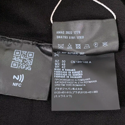 Prada Black Cotton Knit Long Sleeve Shirt