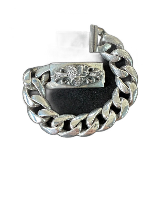 Chrome Hearts Heart Vine Diamond ID Bracelet