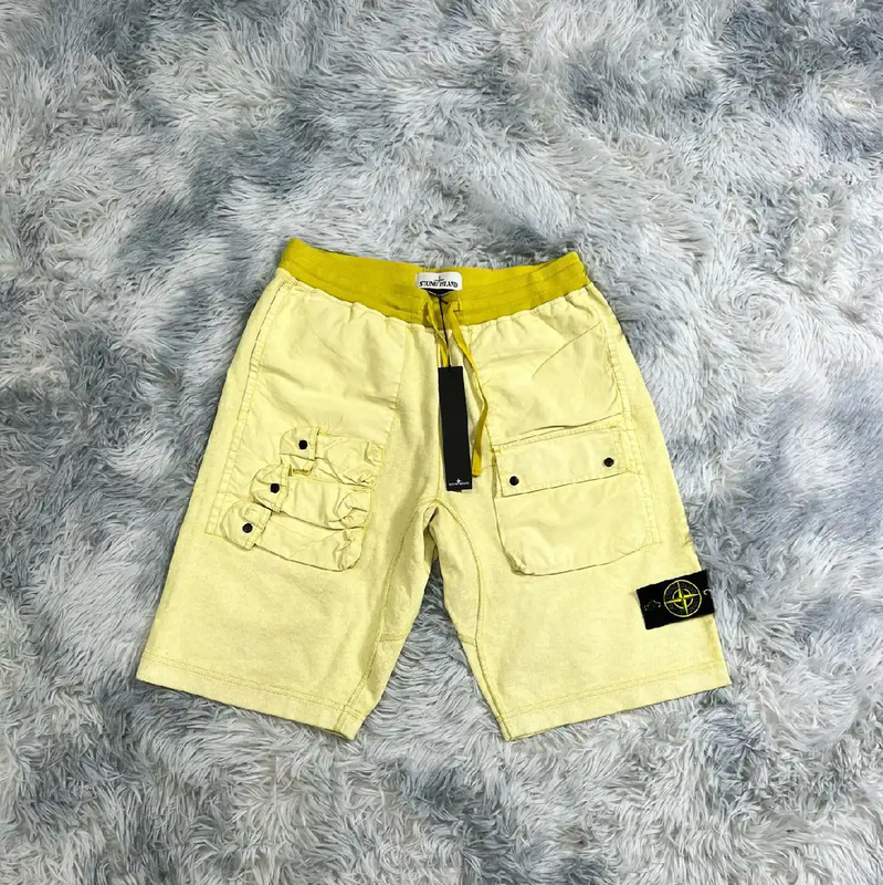 Stone Island Yellow Cotton Men's Shorts 0089