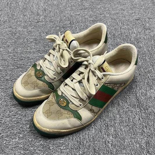 Gucci Screener Sneakers in Gray Green 0079
