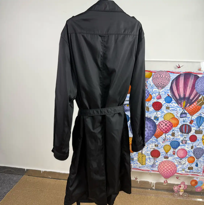 Prada Black Polyester Men's Outerwear Coat