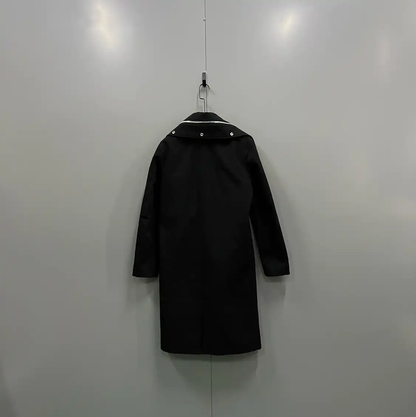 Givenchy Black Cotton Long Coat for Men 0089