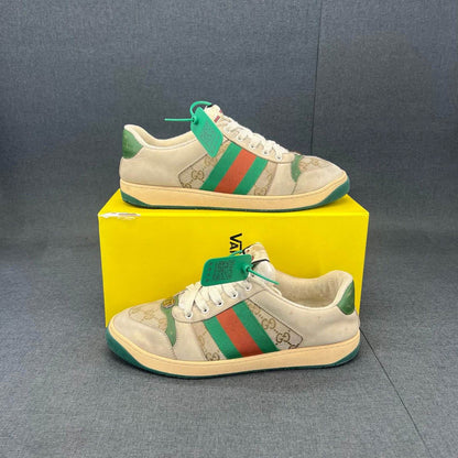 Gucci Screener Vintage Leather Low-Top Sneakers 0079