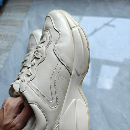 Gucci Rhython Leather Sneakers in Beige 0079