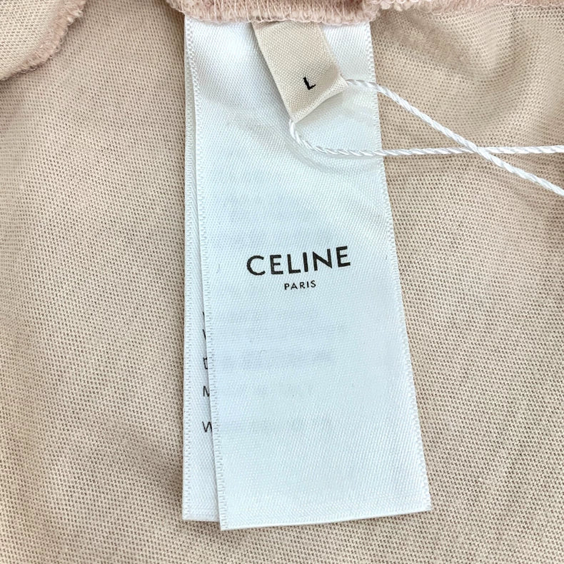 Celine Logo Print Cotton T-Shirt Size L