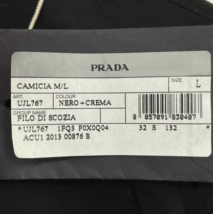 Prada Black Long Sleeve Cotton Shirt for Men