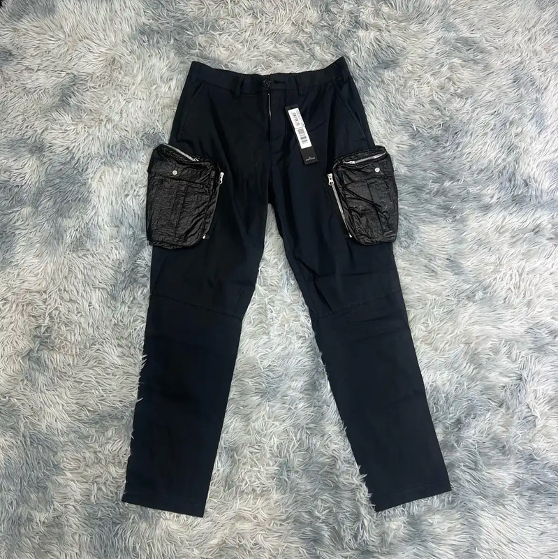 Stone Island Black Cotton Casual Pants for Men 0089