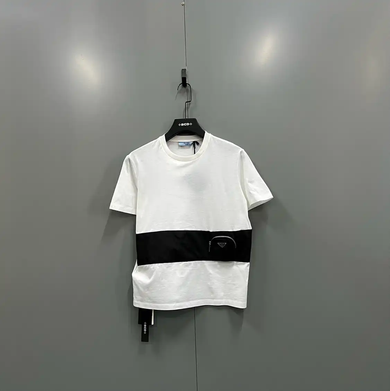 Prada White Cotton Logo Short Sleeve T-Shirt
