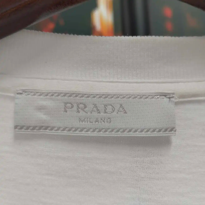 Prada White Cotton Short Sleeve T-Shirt