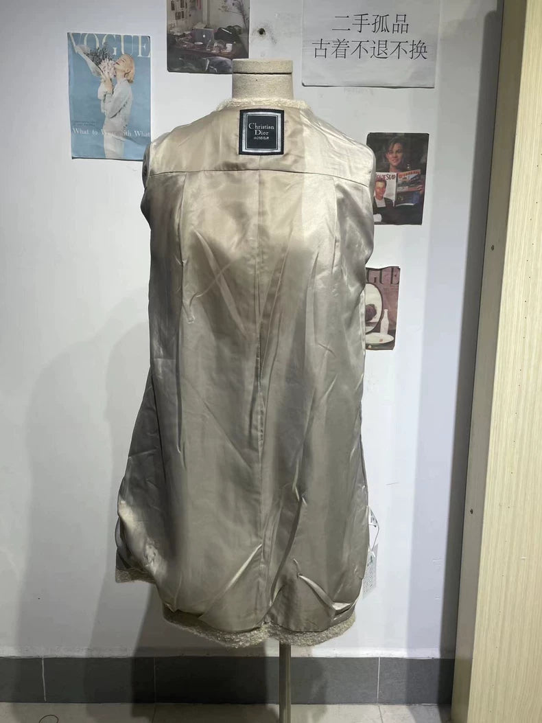 Vintage Dior Beige Wool Blend Coat