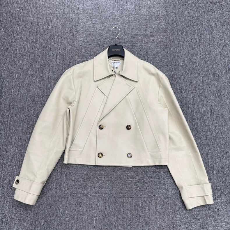 Bottega Veneta Beige Leather Jacket-yf