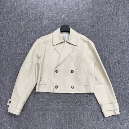 Bottega Veneta Beige Leather Jacket-yf