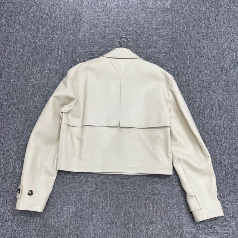 Bottega Veneta Beige Leather Jacket-yf
