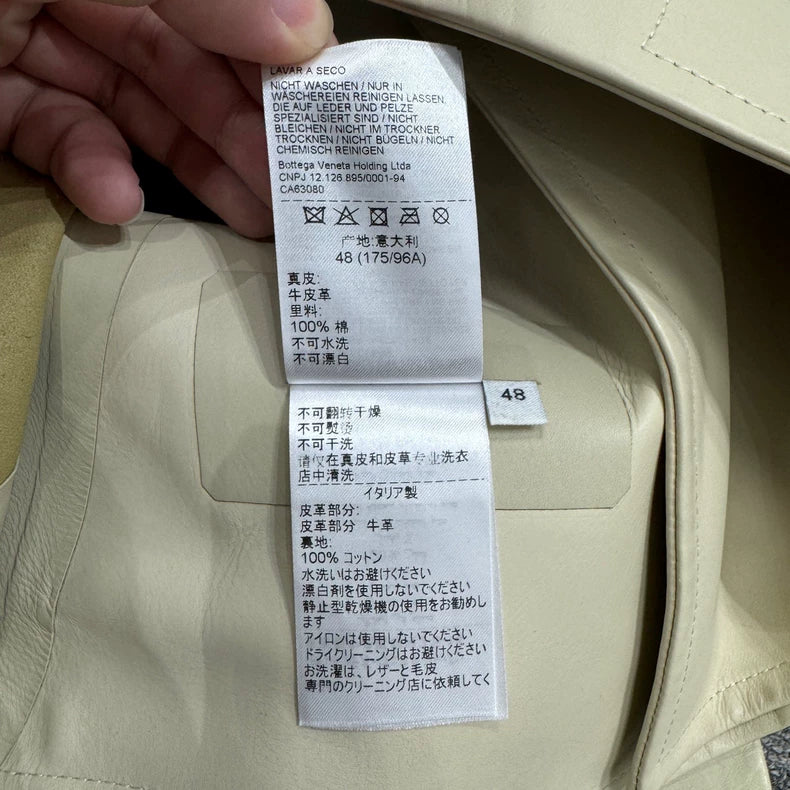 Bottega Veneta Beige Leather Jacket-yf