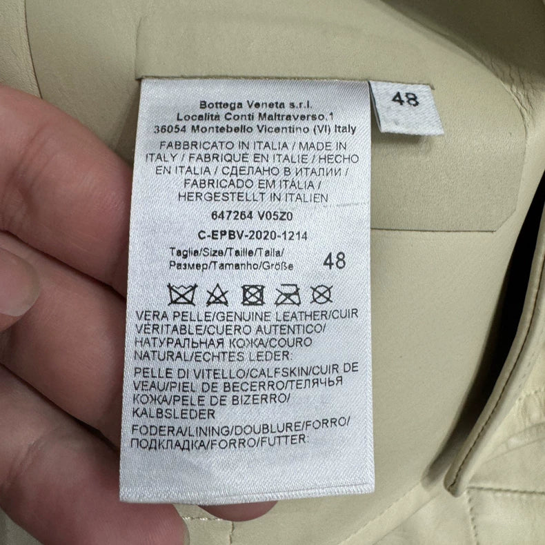 Bottega Veneta Beige Leather Jacket-yf