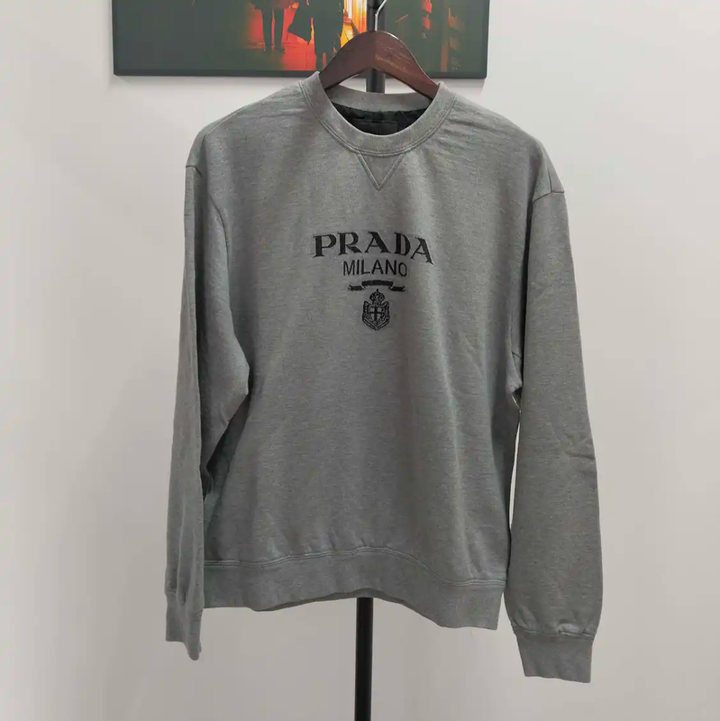 Prada Gray Cotton Long Sleeve Sweatshirt